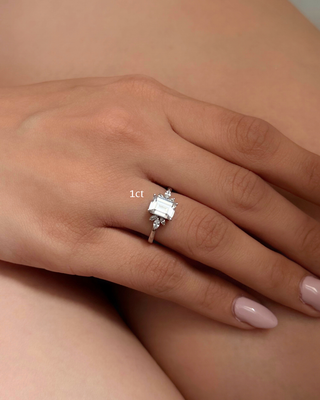 Lab Grown Diamond Tiara Emerald Ring