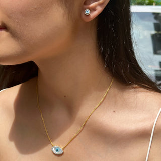 Lab Grown Diamond Evil Eye -Mother of Pearl Set