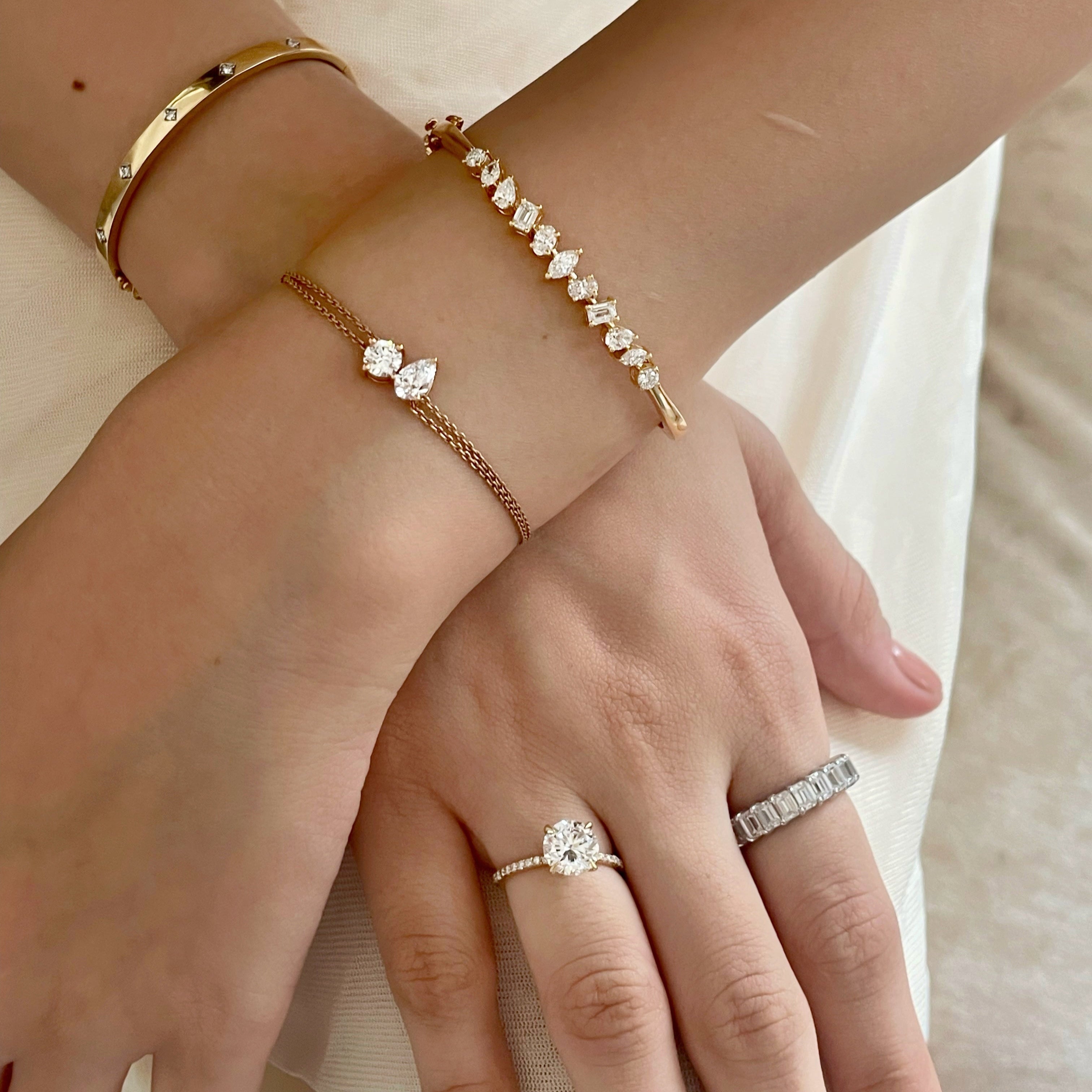 Fancy Diamond Cuff Bracelet – DiAi Designs - Main Image