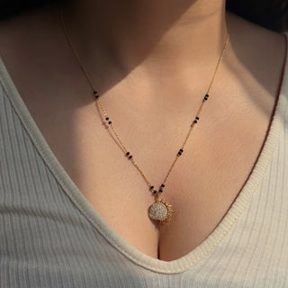 Lab Grown Diamond The Fiery Sun and Moon Mangalsutra