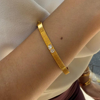 RTS Fluted Toi Et Moi Cuff Bracelet
