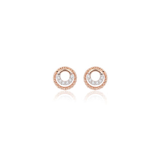 Gold Beaded Double-Up Studs