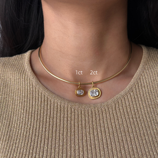 Cushion Gold Frame Pendant