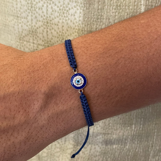 Gold & Diamond Evil Eye Bracelet