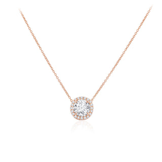 Grand Halo Solitaire Necklace