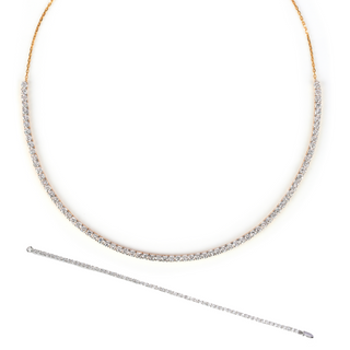 The LiteString™ Diamond Half Tennis Necklace & Bracelet Set