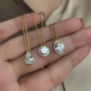 Round Halo Necklace