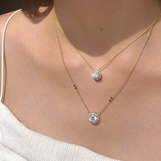 Round Halo Necklace