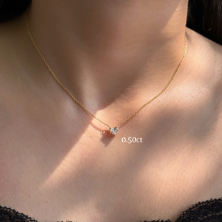 Lab Grown Diamond Heart Prong Necklace