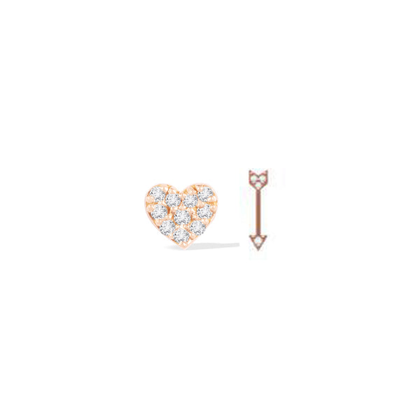 Heart and Arrow Curated Pair Studs