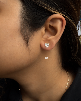Lab Grown Diamond Heart Prong Diamond Studs