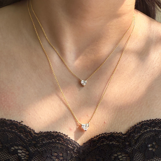 Lab Grown Diamond Heart Prong Necklace