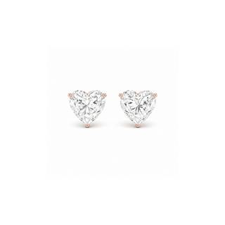 Lab Grown Diamond Heart Prong Diamond Studs
