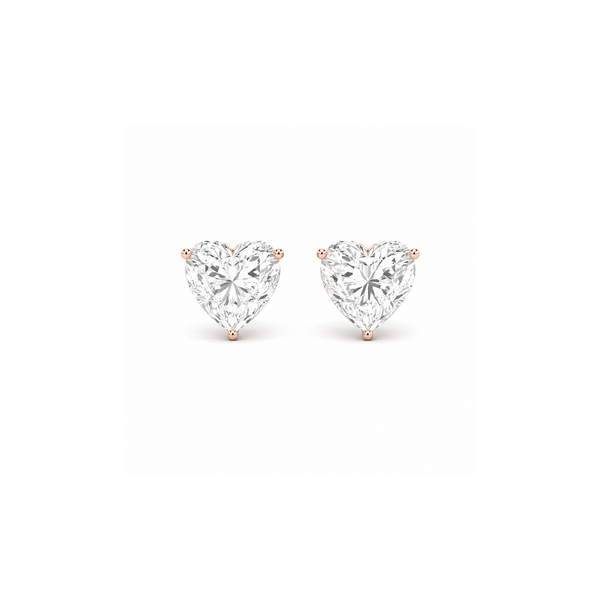 Heart Prong Diamond Studs