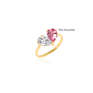 Gemstone Heart Toi Et Moi Ring