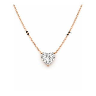 Lab Grown Diamond Heart Prong Mangalsutra