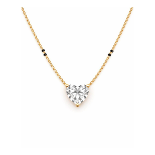 Lab Grown Diamond Heart Prong Mangalsutra
