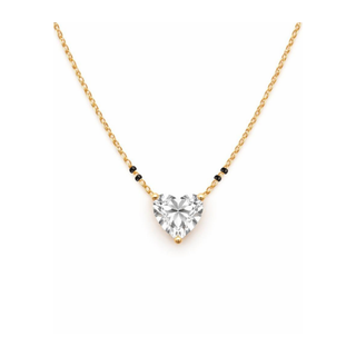 Lab Grown Diamond Heart Prong Mangalsutra