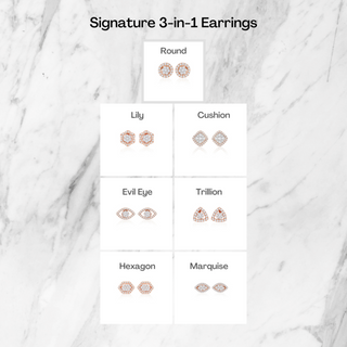 Hexagon Signature 3-in-1 Earrings