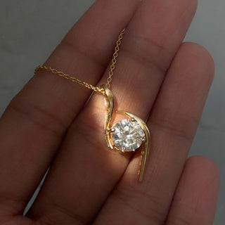 Lab Grown Diamond Swivel Diamond Pendant Necklace