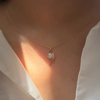 Lab Grown Diamond Swivel Diamond Pendant Necklace