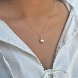 Lab Grown Diamond Swivel Diamond Pendant Necklace