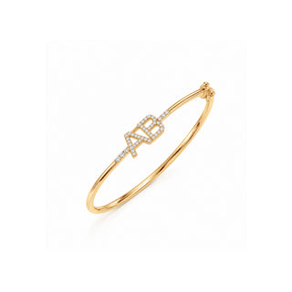 Lab Grown Diamond Initial Cuff Bracelet