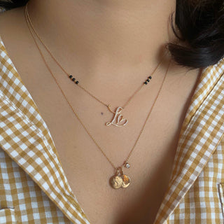 Initial Mangalsutra With 1 Cursive Letter