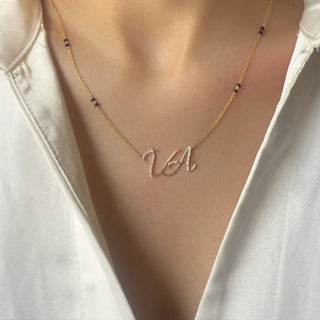 Initial 2 Cursive Letters Mangalsutra