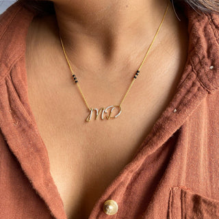 Initial 2 Cursive Letters Mangalsutra