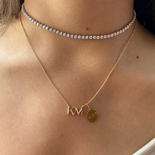 Initial Necklace With 2 Letters