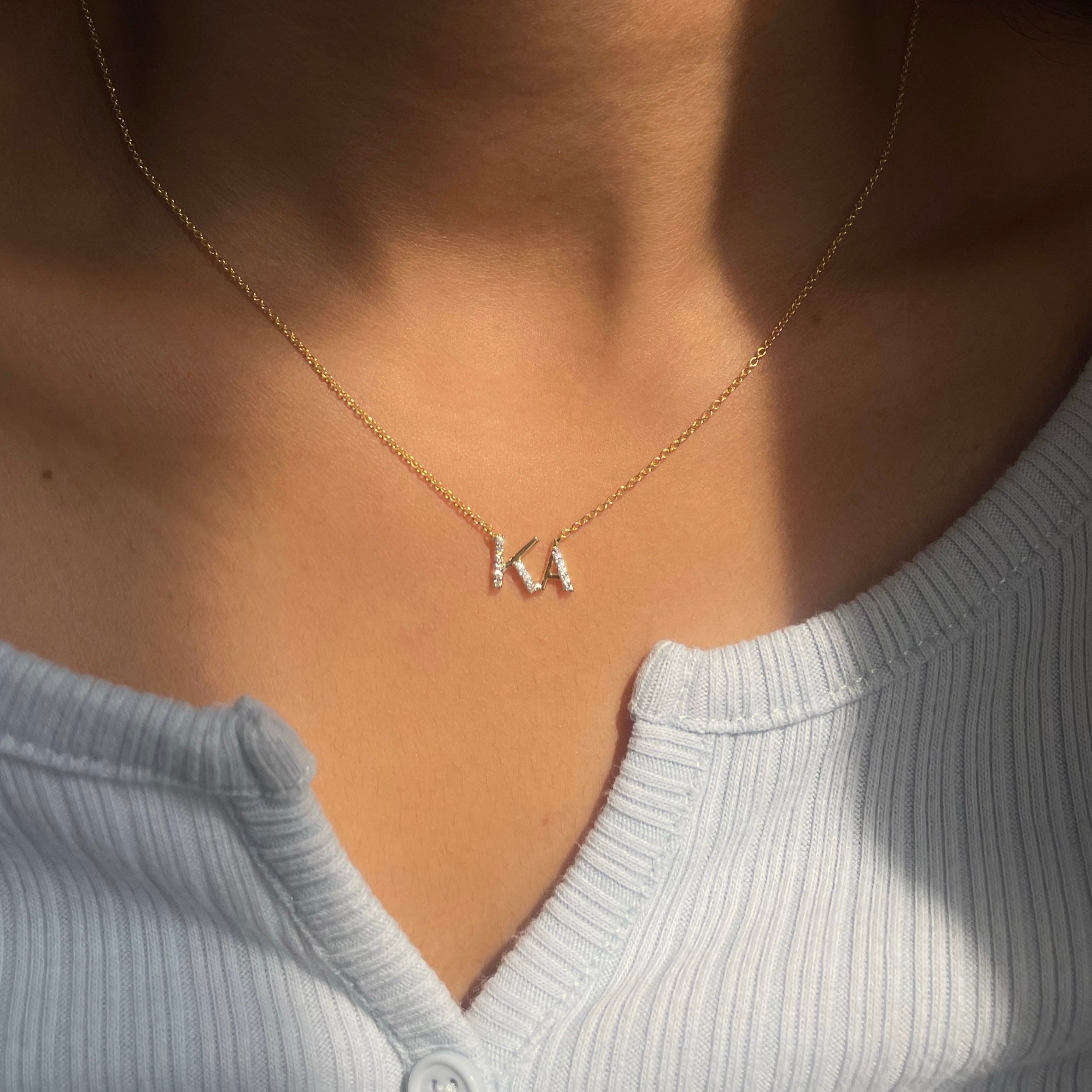 Initial Necklace With Letters – DiAi Designs - Main Image