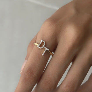 Letter Diamond Ring