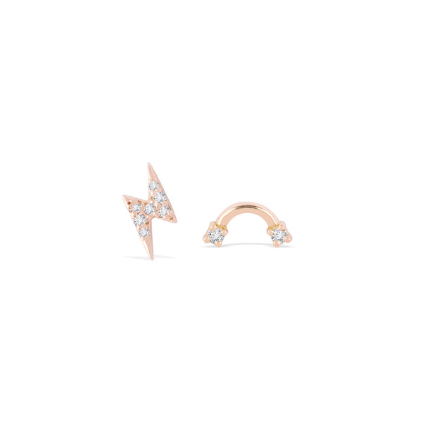 Lightning and Rainbow Curated Pair Studs