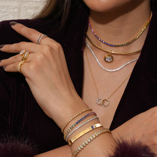 LiteString™ Half Rainbow Tennis Necklace