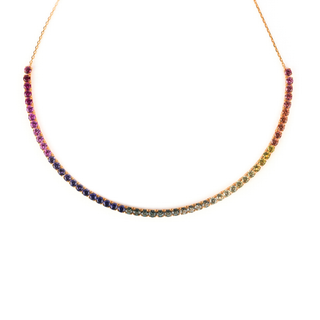 LiteString™ Half Rainbow Tennis Necklace