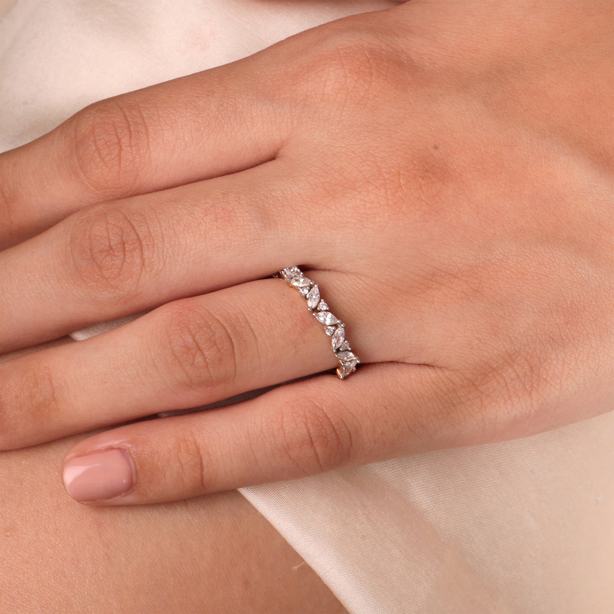 Marquise Fancy Eternity Band Ring – DiAi Designs1