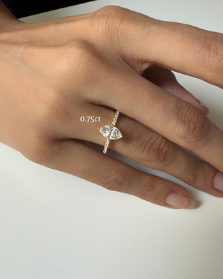 Lab Grown Diamond Cube Marquise Ring