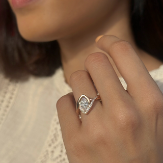 The Sculpted Knot Marquise Ring