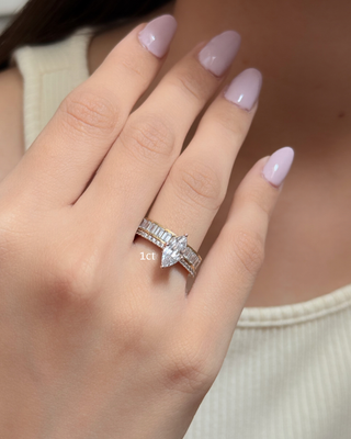 Lab Grown Diamond Cube Marquise Ring