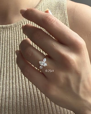 Lab Grown Diamond Three Stone Marquise Ring