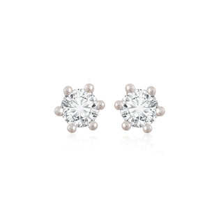 Midi Solitaire Prong Earrings