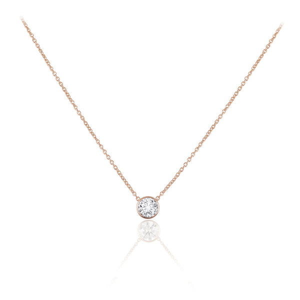 Mini 0.15ct Bezel Solitaire Necklace