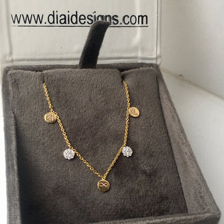 Mini Gold Disc Dangler Necklace