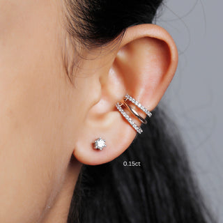 Mini Solitaire Prong Earrings