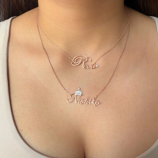 Name Necklace with Crown