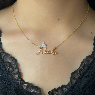 Name Necklace with Crown
