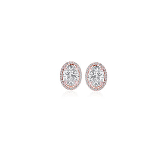 Oval Halo Diamond Studs