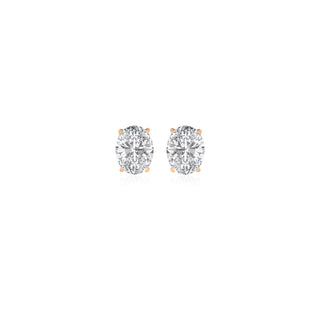 Oval Prong Diamond Studs