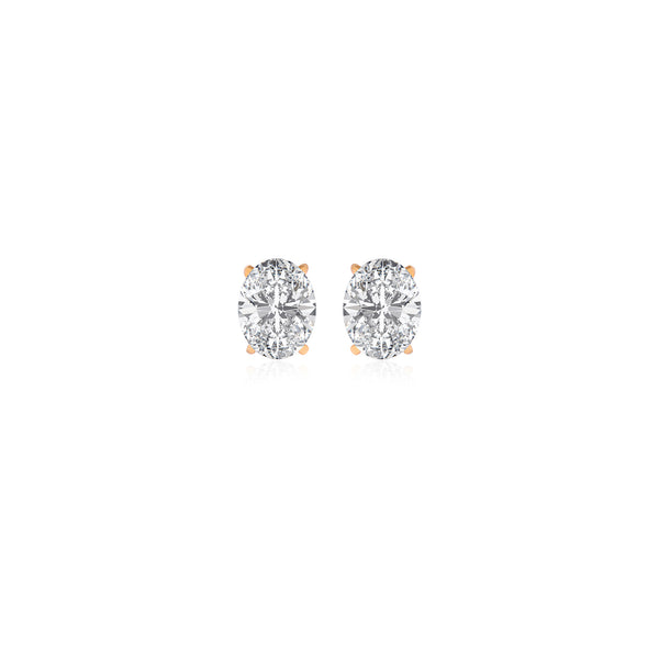 Oval Prong Diamond Studs